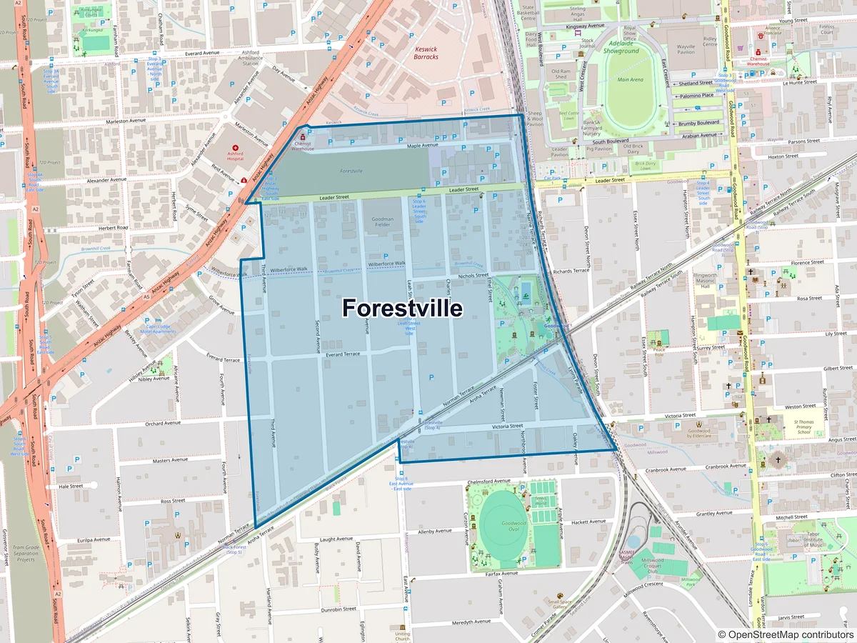 Map of Forestville, SA, Australia