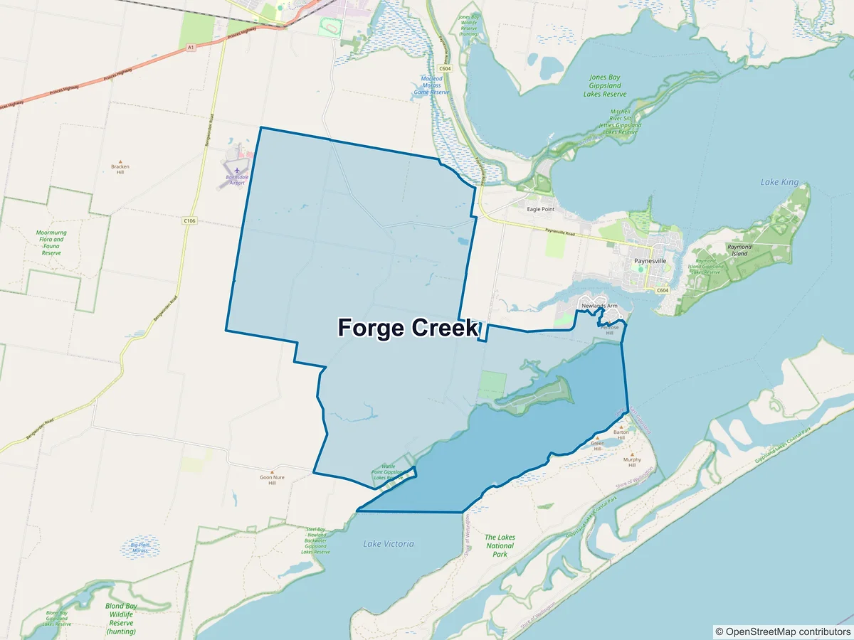 Map of Forge Creek, VIC, Australia