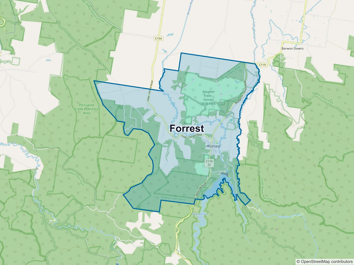 Map of Forrest, VIC, Australia