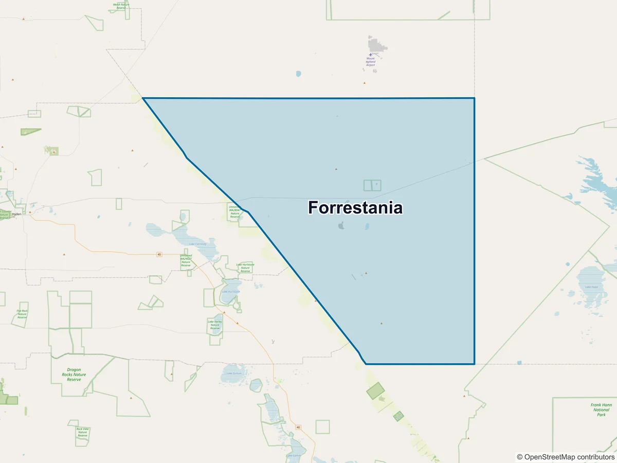 Map of Forrestania, WA, Australia