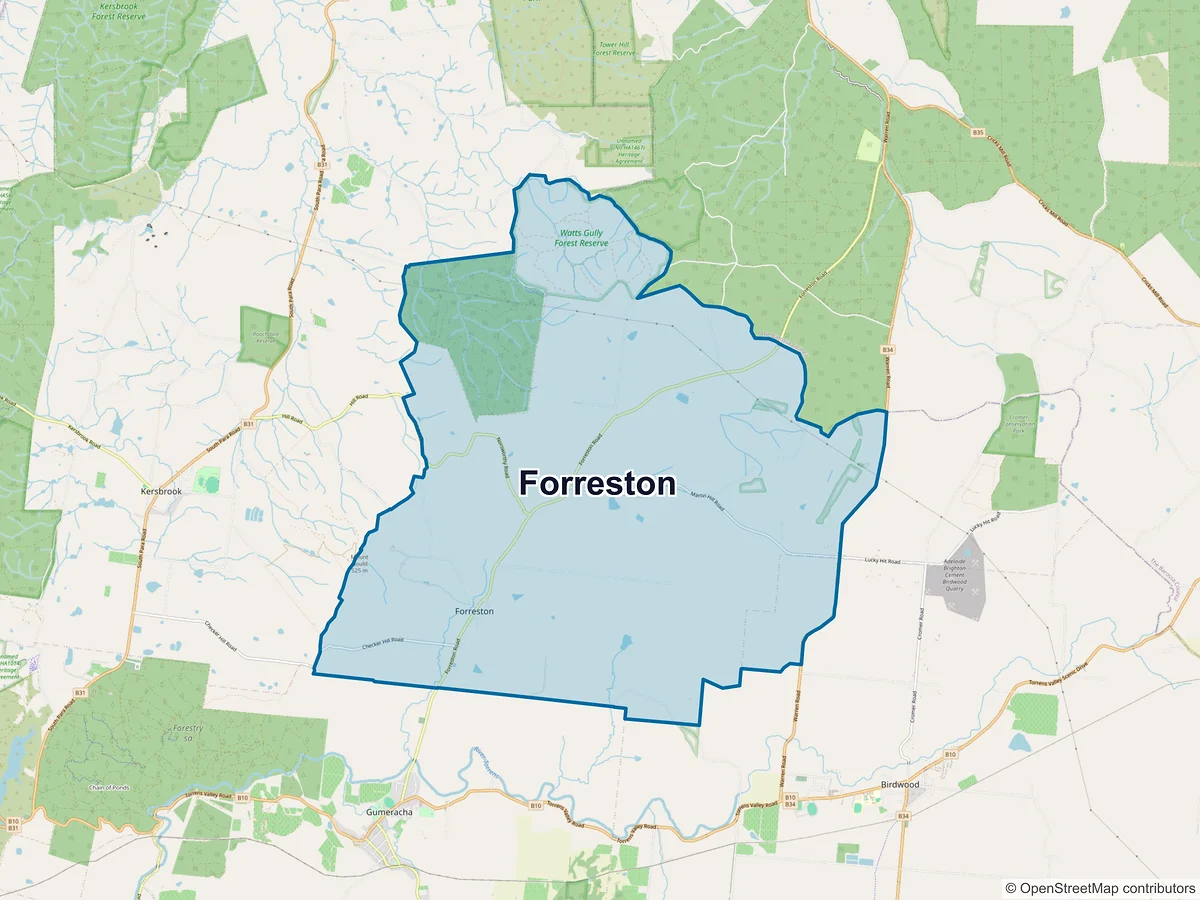 Map of Forreston, SA, Australia