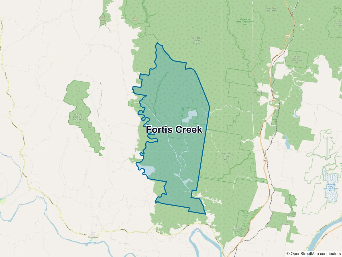 Map of Fortis Creek, NSW, Australia