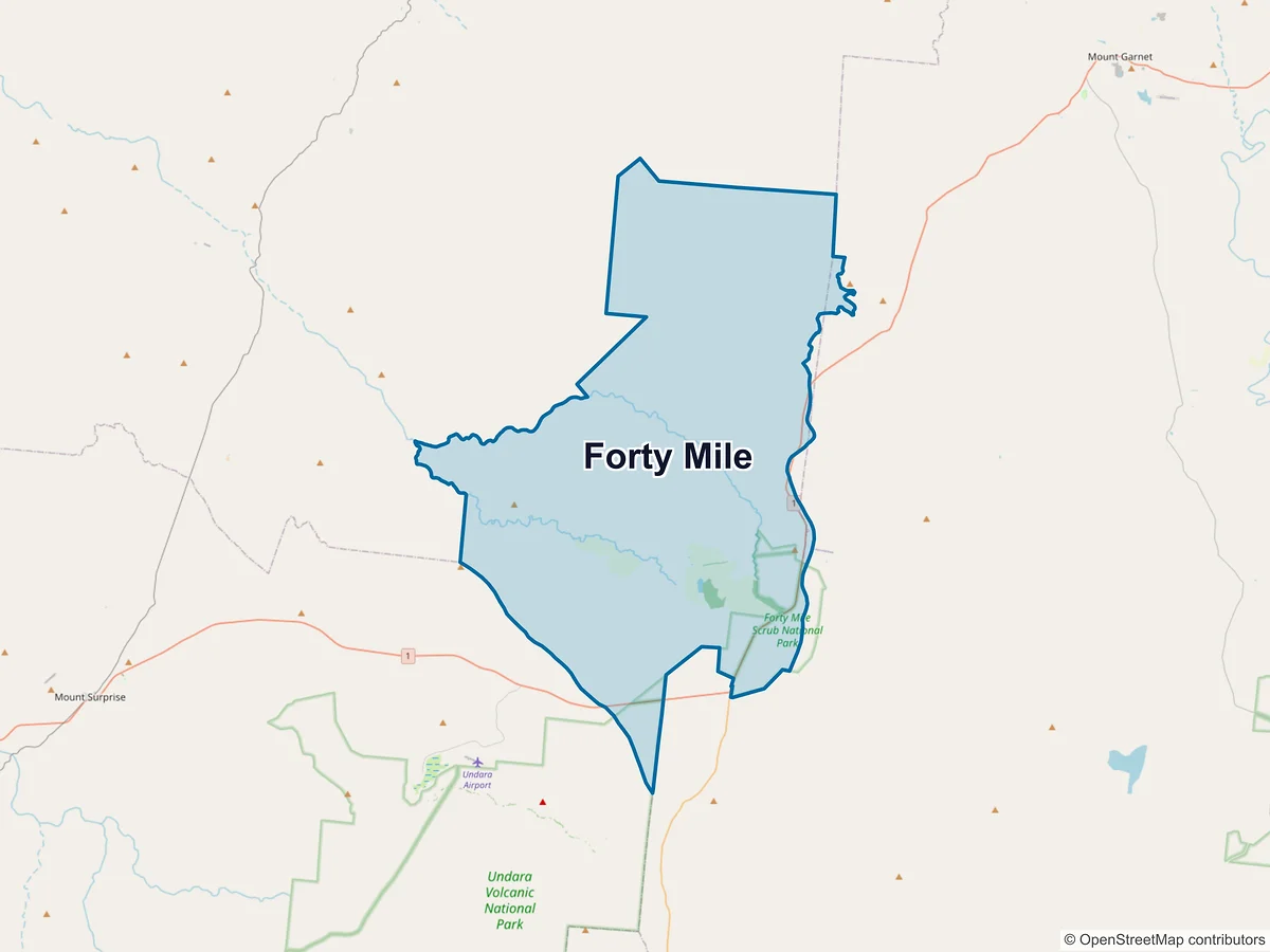 Map of Forty Mile, QLD, Australia