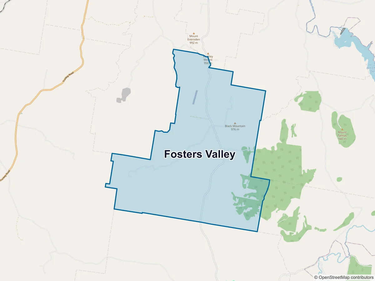 Map of Fosters Valley, NSW, Australia