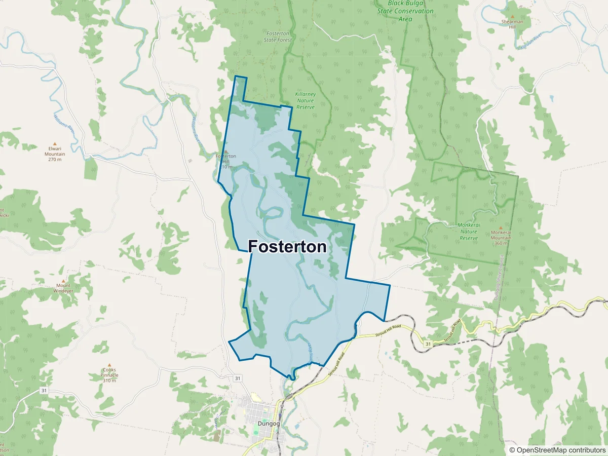 Map of Fosterton, NSW, Australia