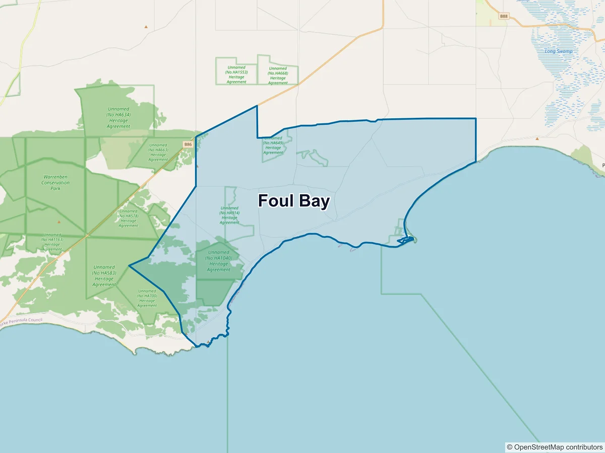 Map of Foul Bay, SA, Australia