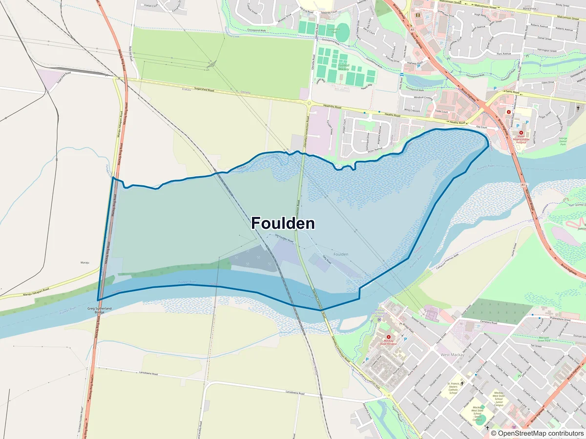 Map of Foulden, QLD, Australia