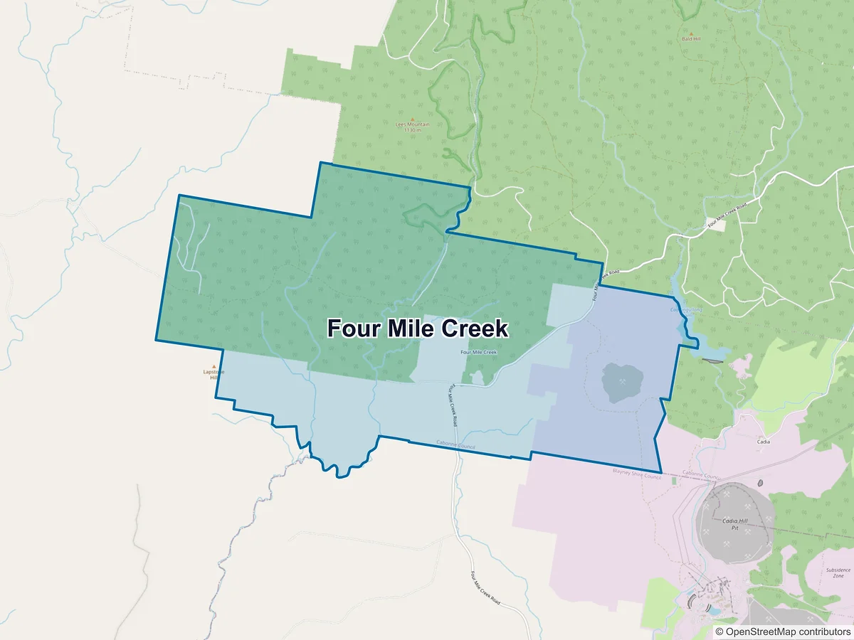 Map of Four Mile Creek, NSW, Australia