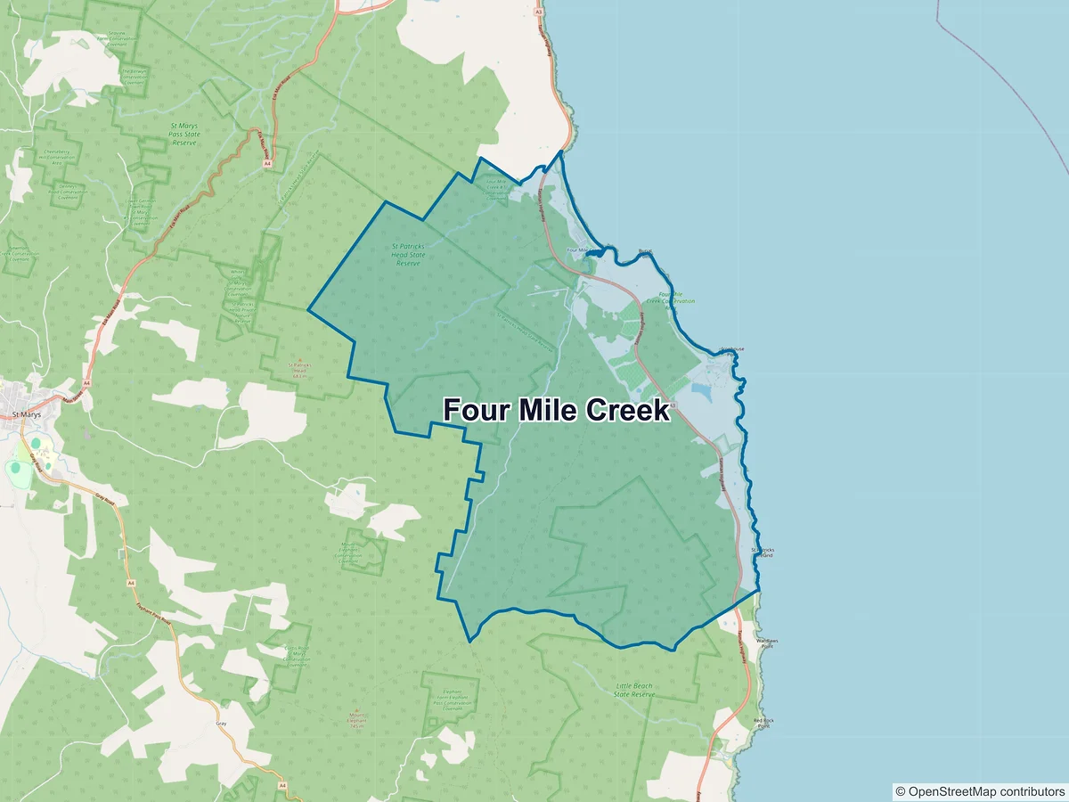 Map of Four Mile Creek, TAS, Australia