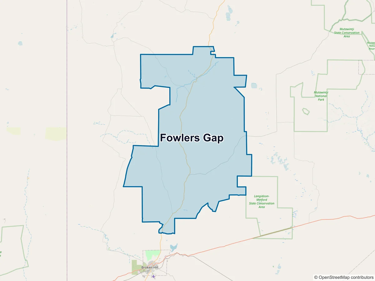 Map of Fowlers Gap, NSW, Australia