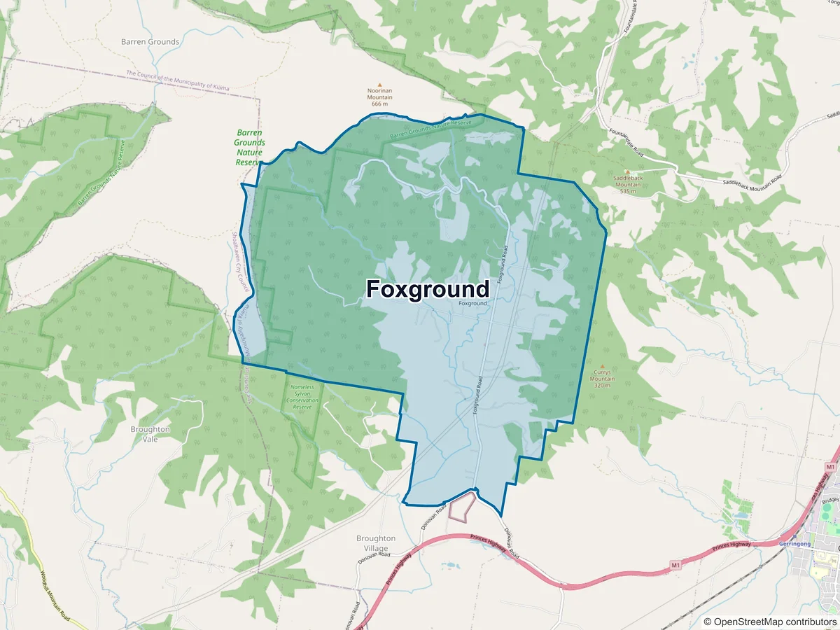 Map of Foxground, NSW, Australia
