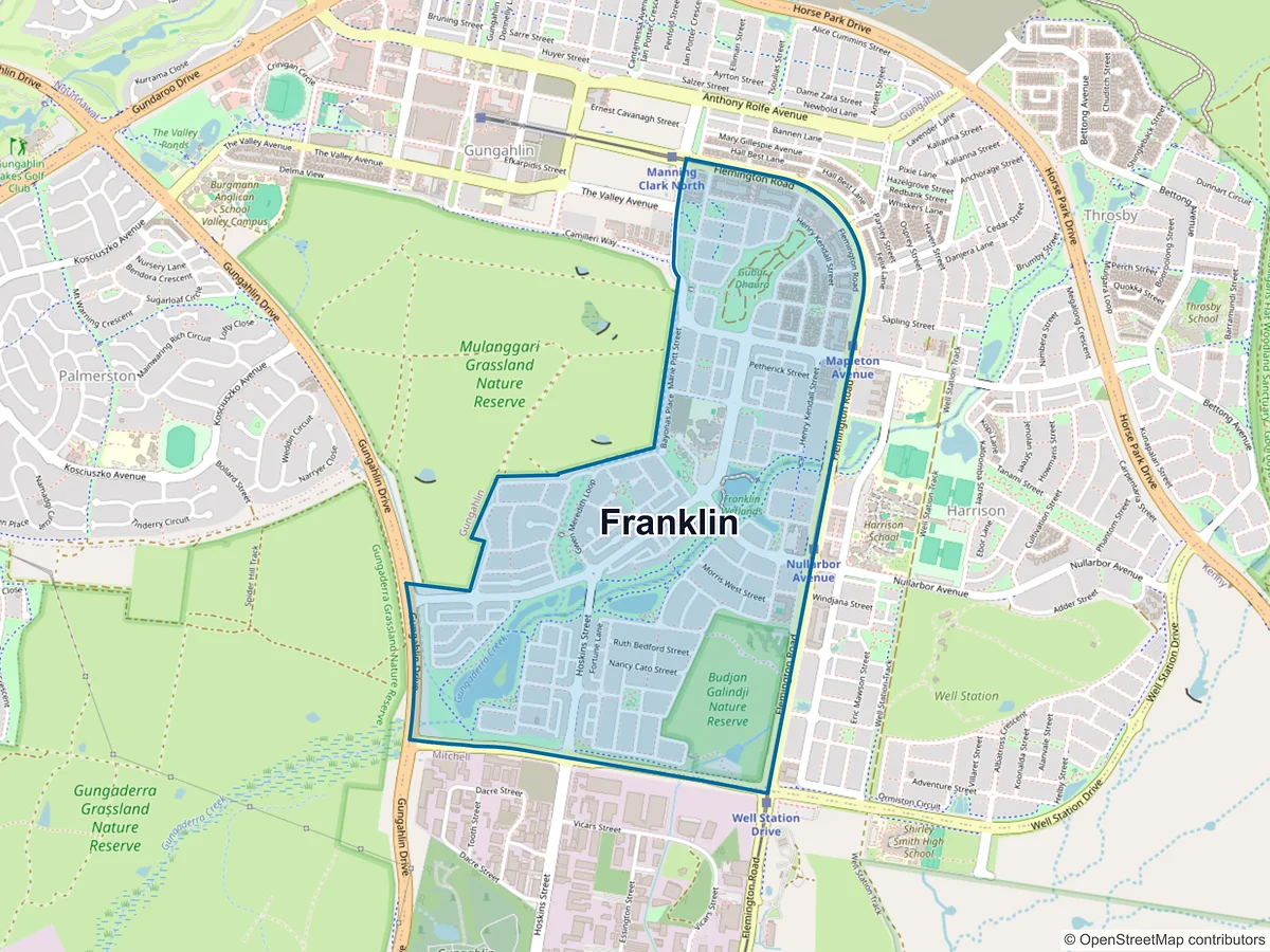 Map of Franklin, ACT, Australia