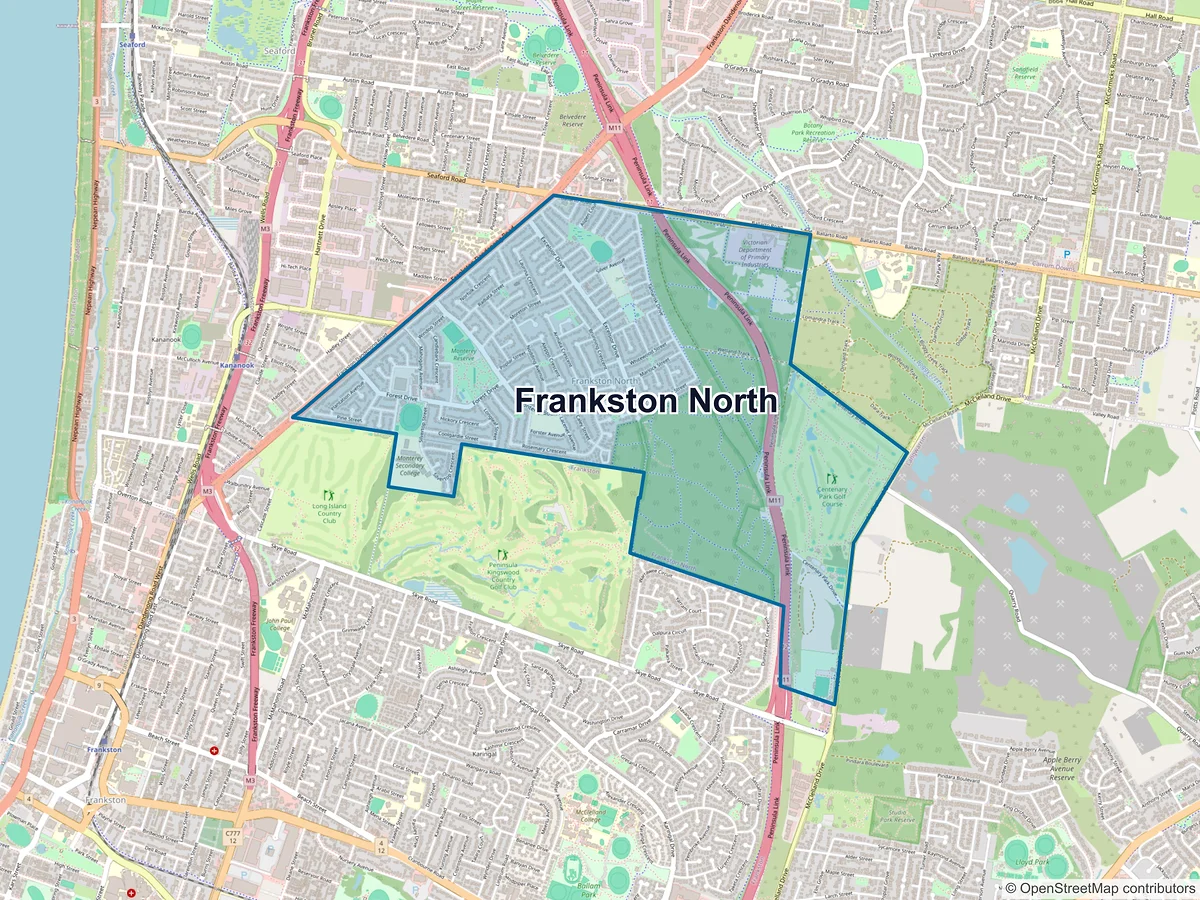 Map of Frankston North, VIC, Australia