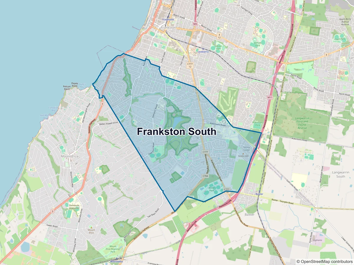 Map of Frankston South, VIC, Australia