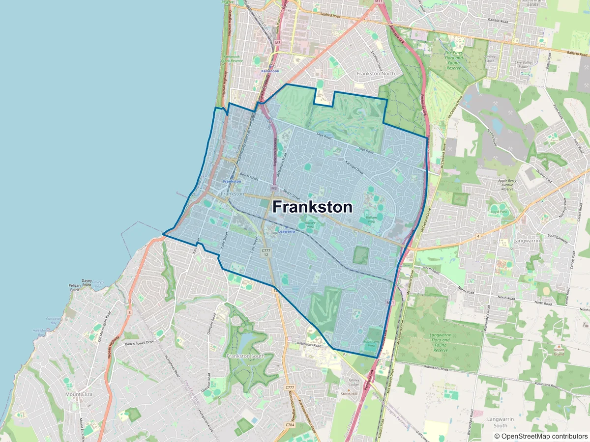 Map of Frankston, VIC, Australia
