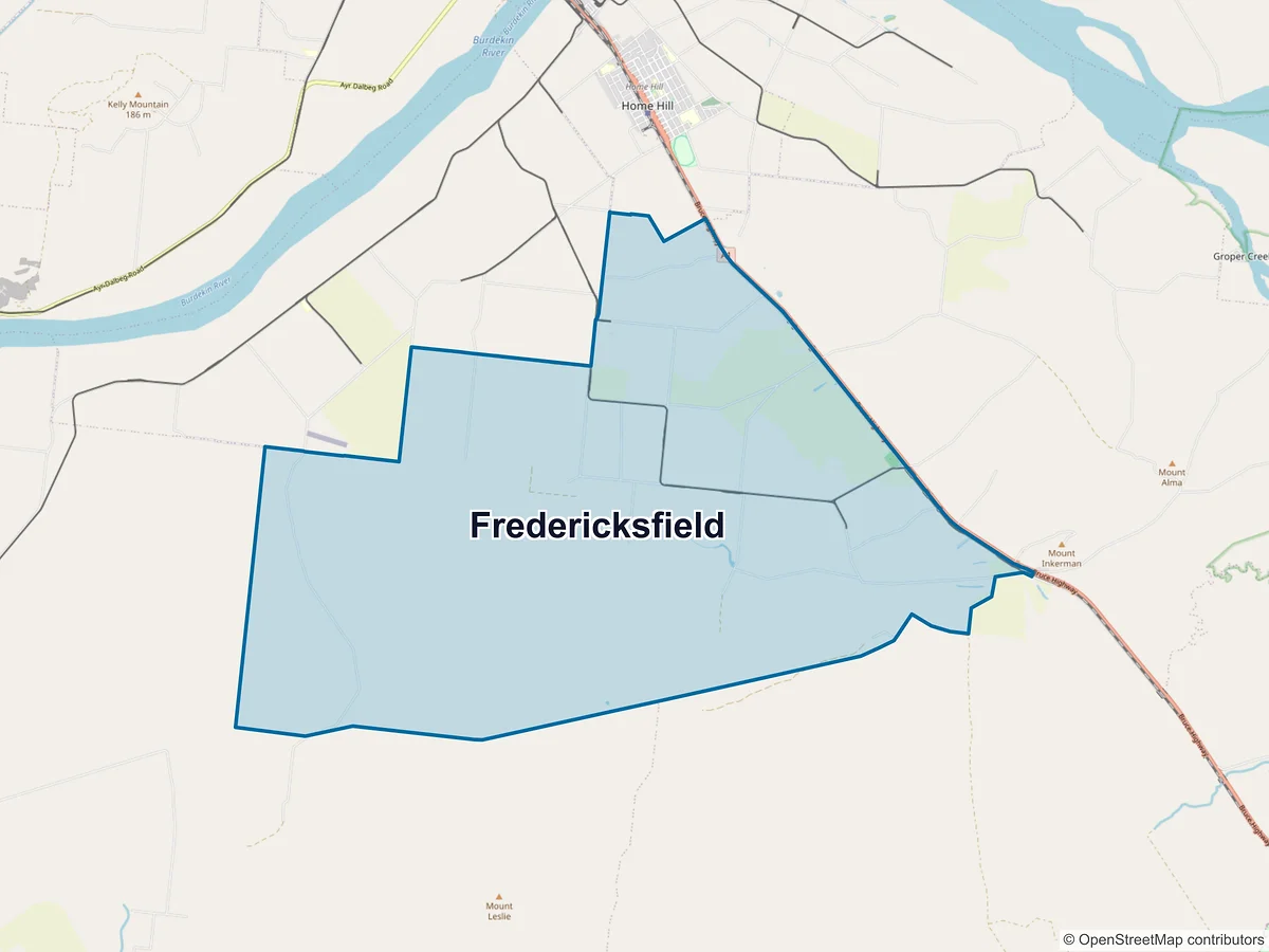 Map of Fredericksfield, QLD, Australia
