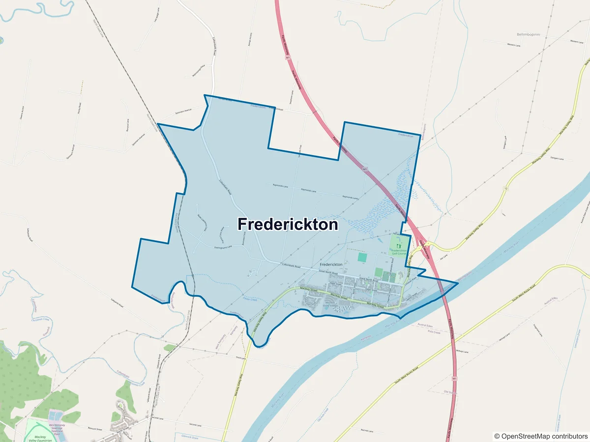 Map of Frederickton, NSW, Australia