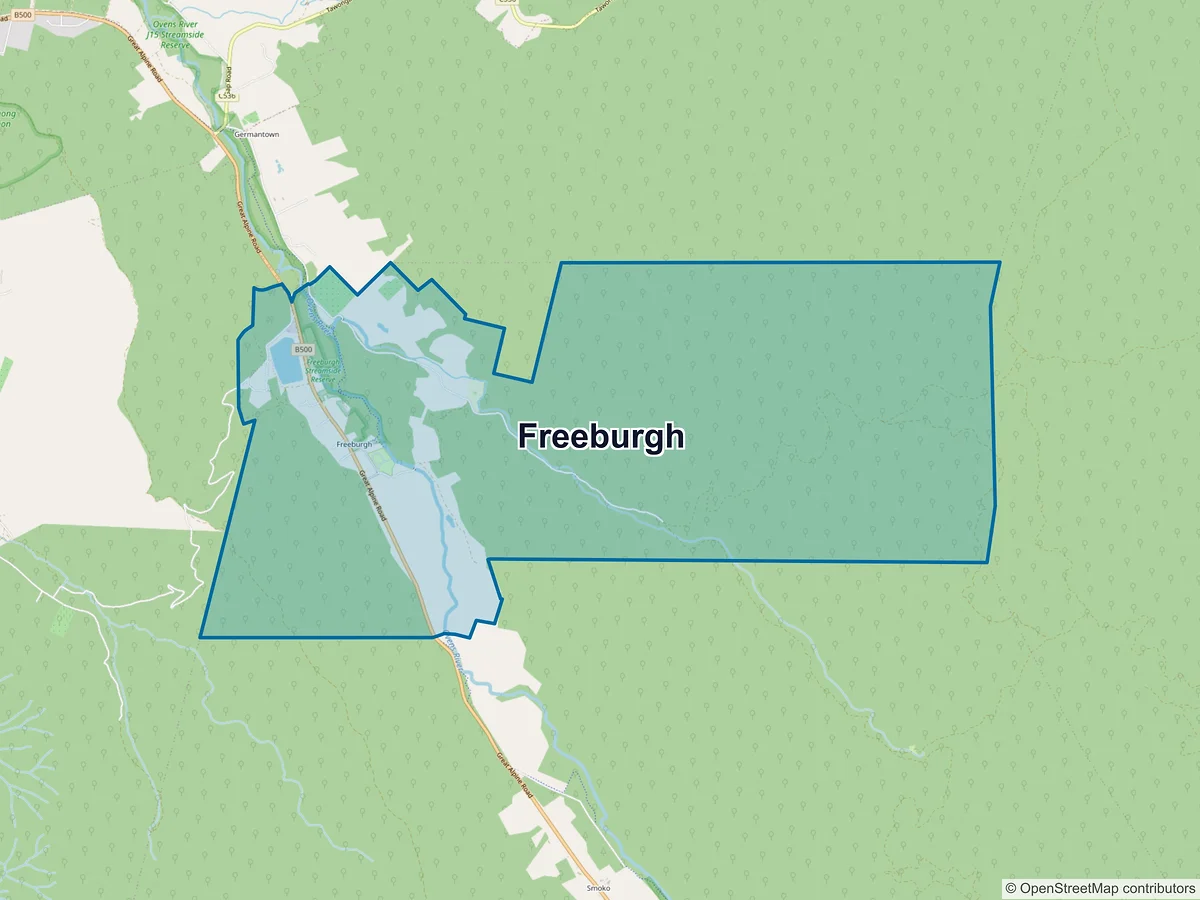 Map of Freeburgh, VIC, Australia