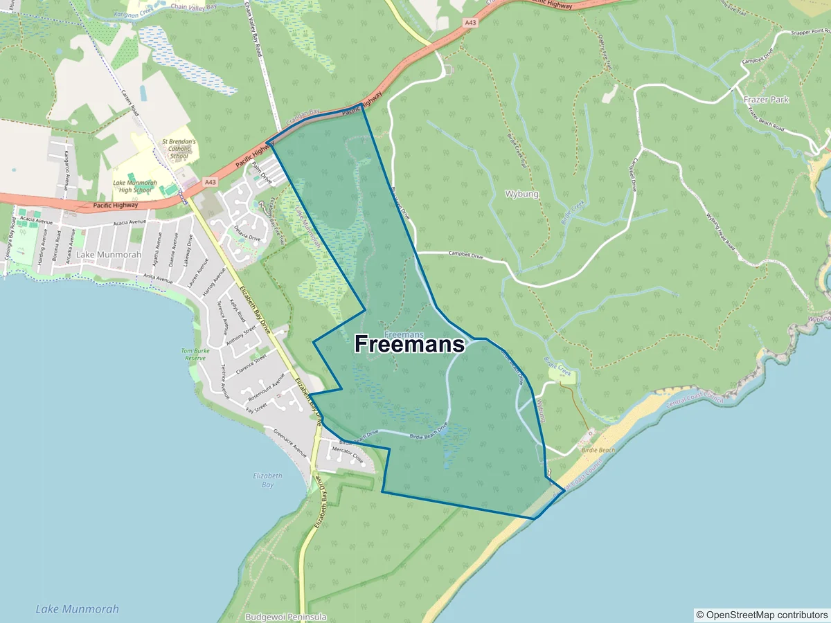Map of Freemans, NSW, Australia