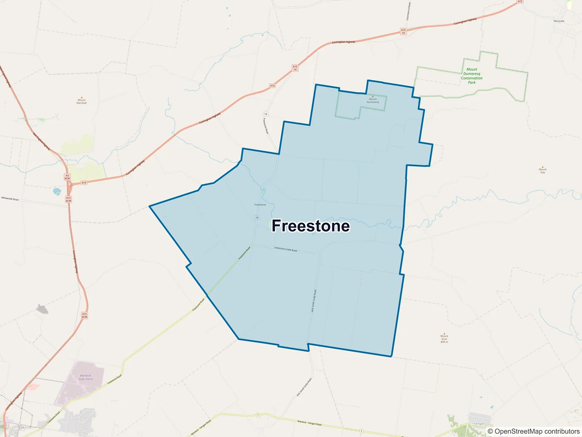 Map of Freestone, QLD, Australia
