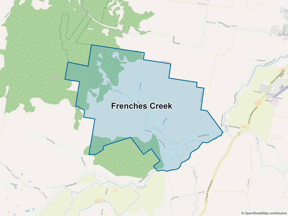 Map of Frenches Creek, QLD, Australia