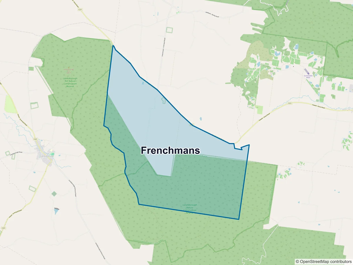 Map of Frenchmans, VIC, Australia