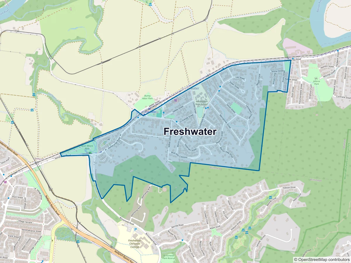 Map of Freshwater, QLD, Australia
