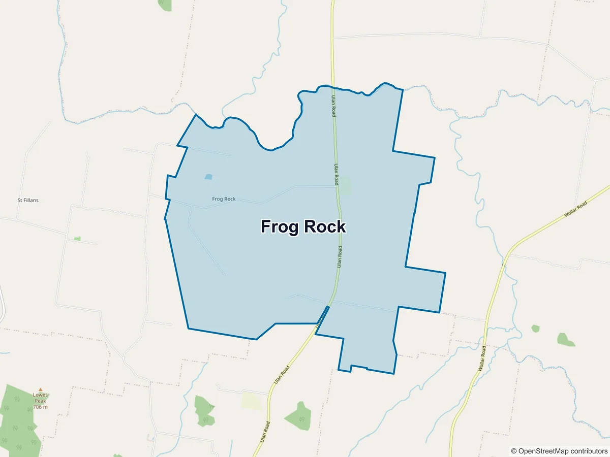 Map of Frog Rock, NSW, Australia