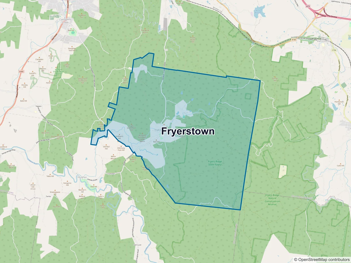 Map of Fryerstown, VIC, Australia