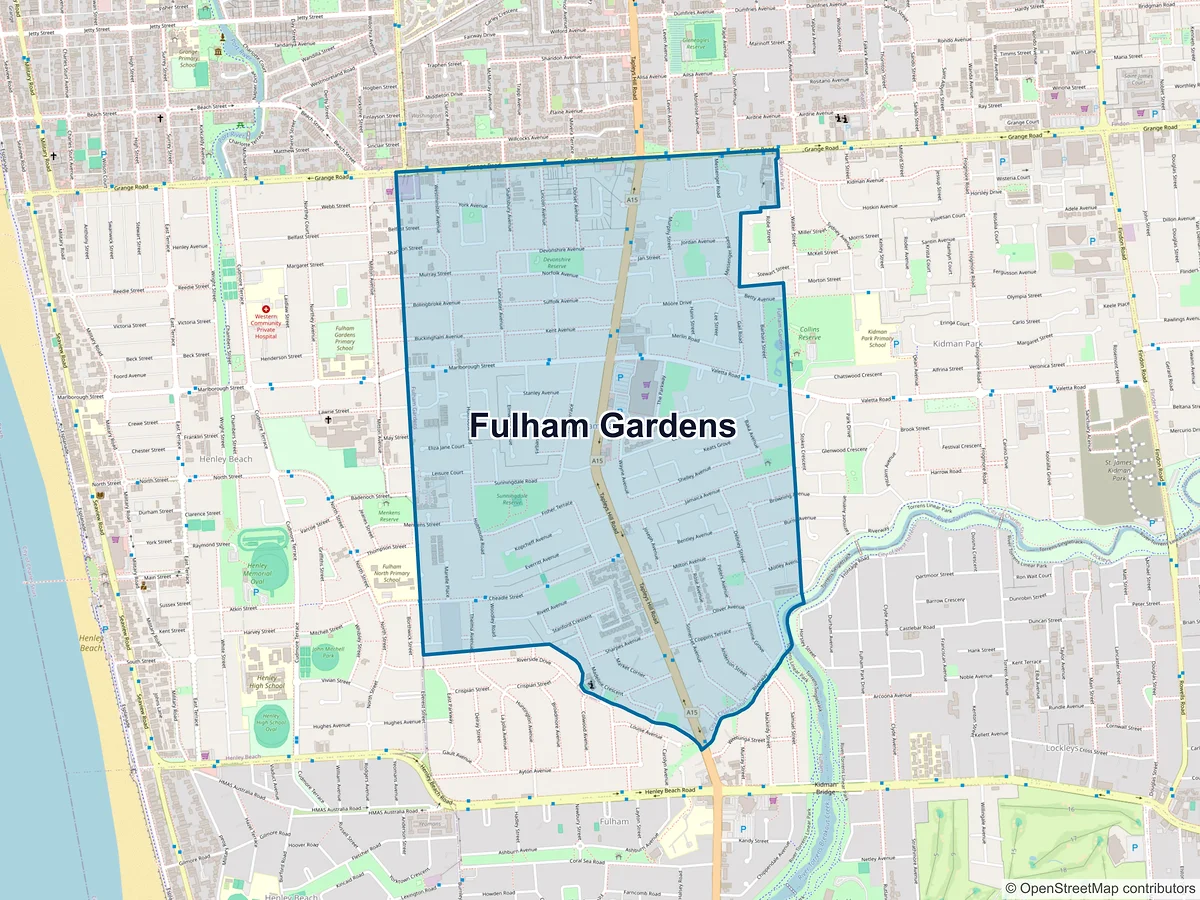 Map of Fulham Gardens, SA, Australia