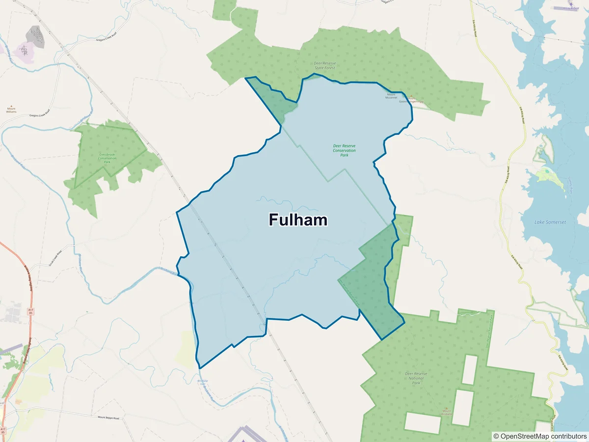 Map of Fulham, QLD, Australia