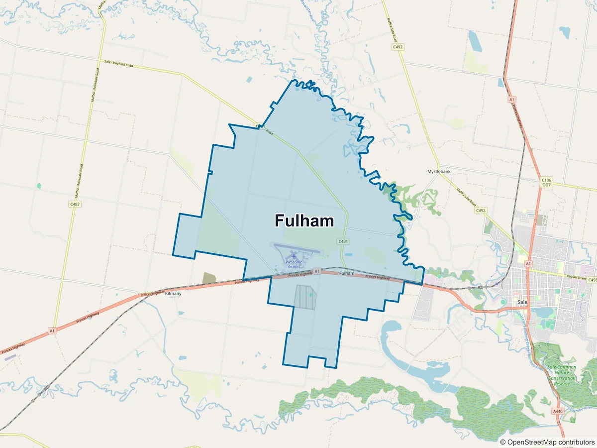 Map of Fulham, VIC, Australia