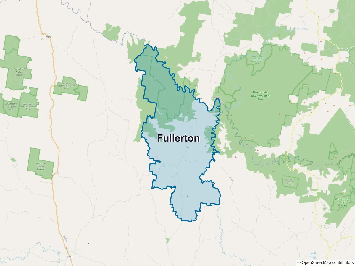 Map of Fullerton, NSW, Australia