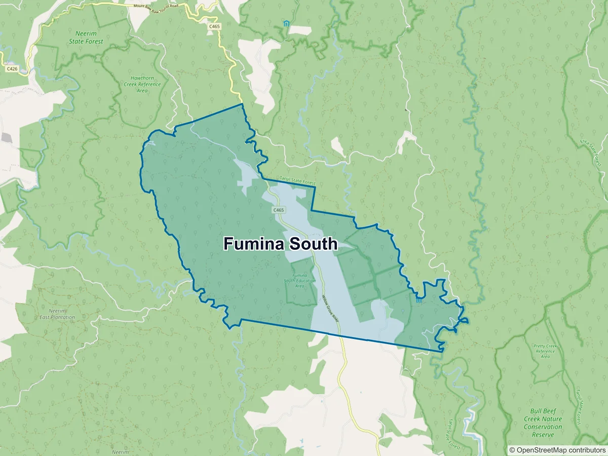 Map of Fumina South, VIC, Australia