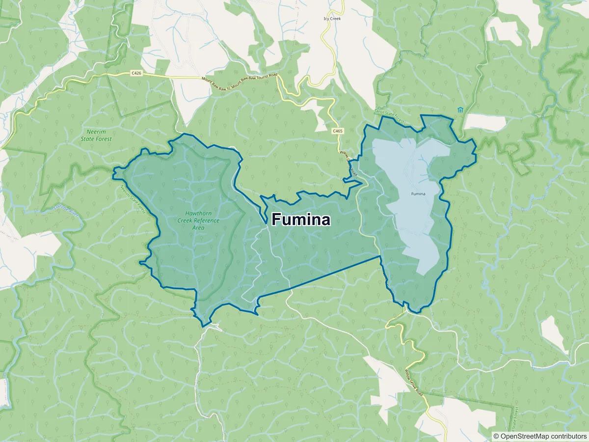 Map of Fumina, VIC, Australia