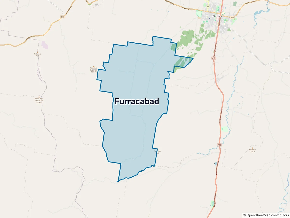 Map of Furracabad, NSW, Australia