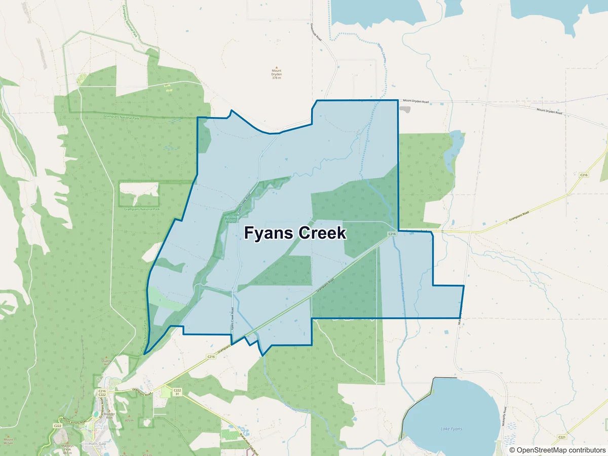 Map of Fyans Creek, VIC, Australia