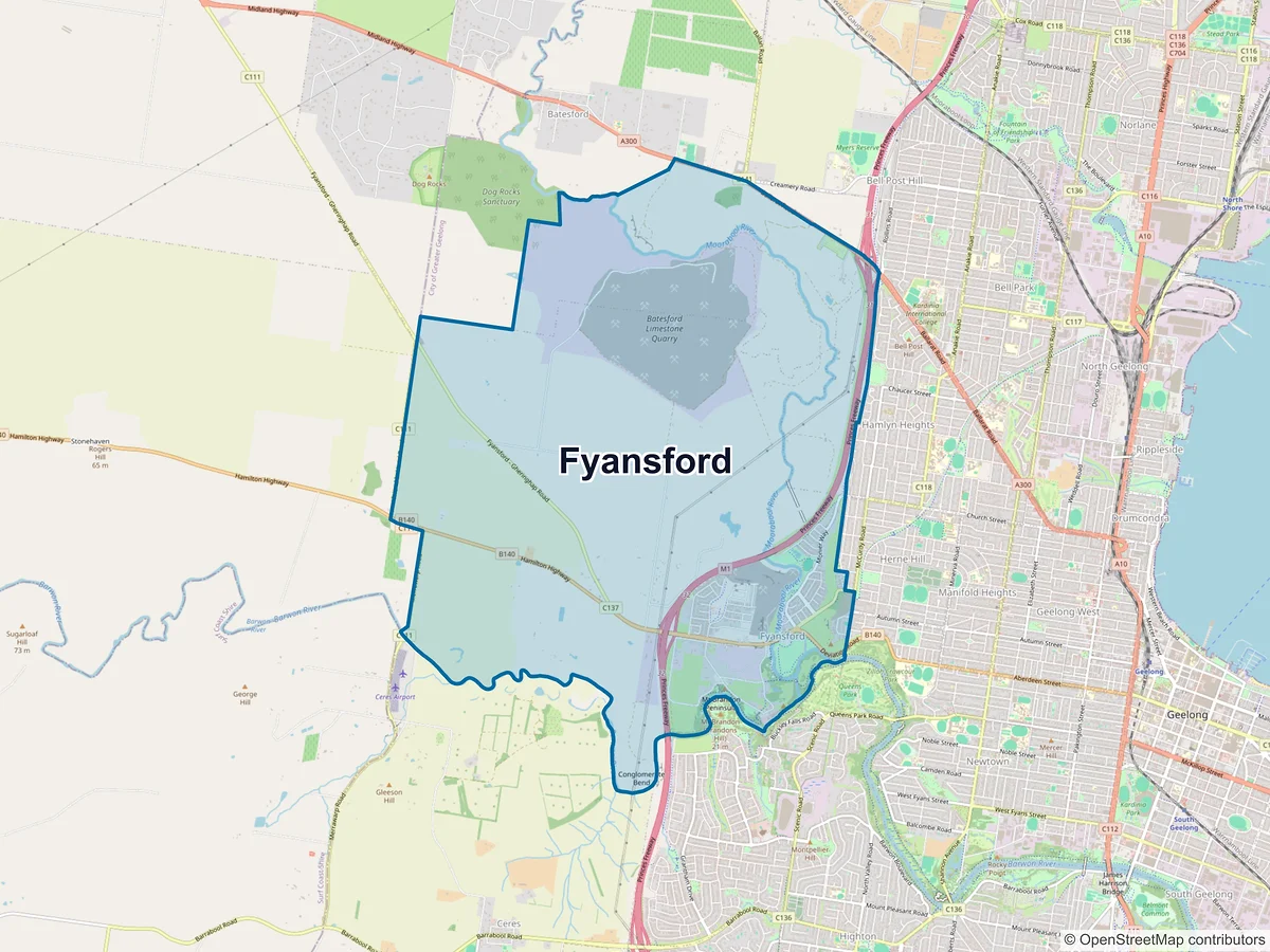 Map of Fyansford, VIC, Australia
