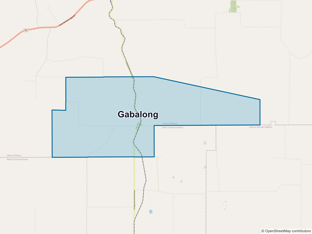 Map of Gabalong, WA, Australia