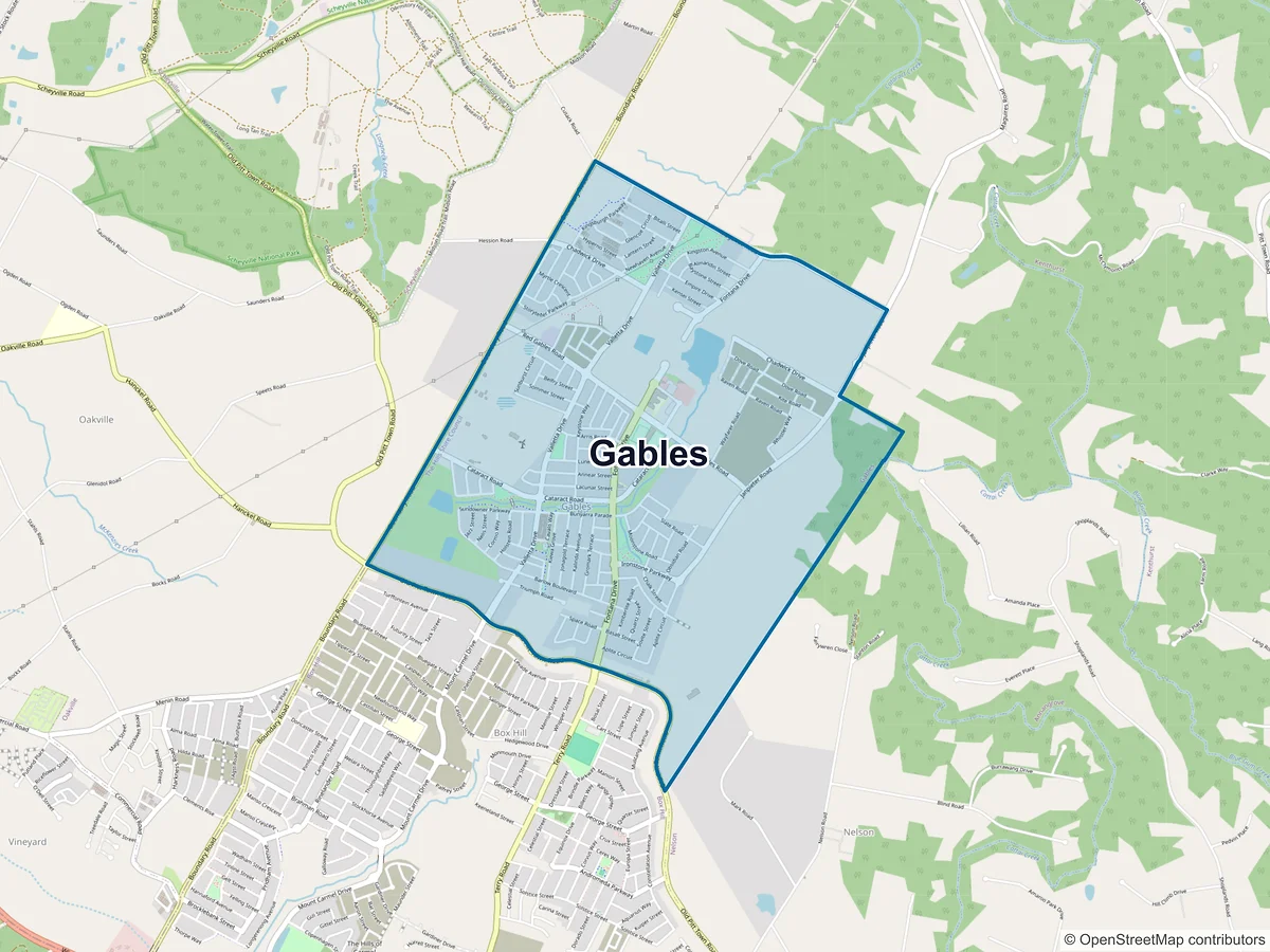Map of Gables, NSW, Australia