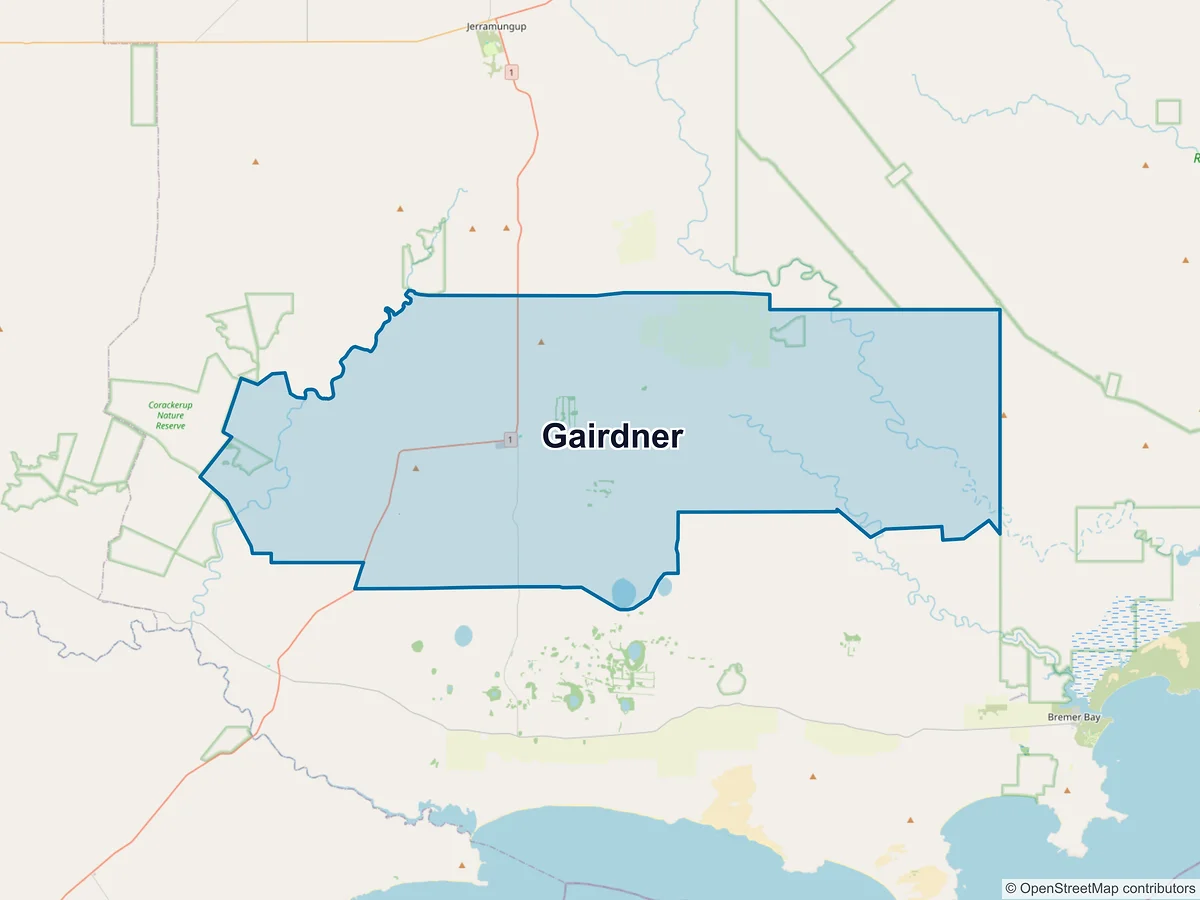 Map of Gairdner, WA, Australia