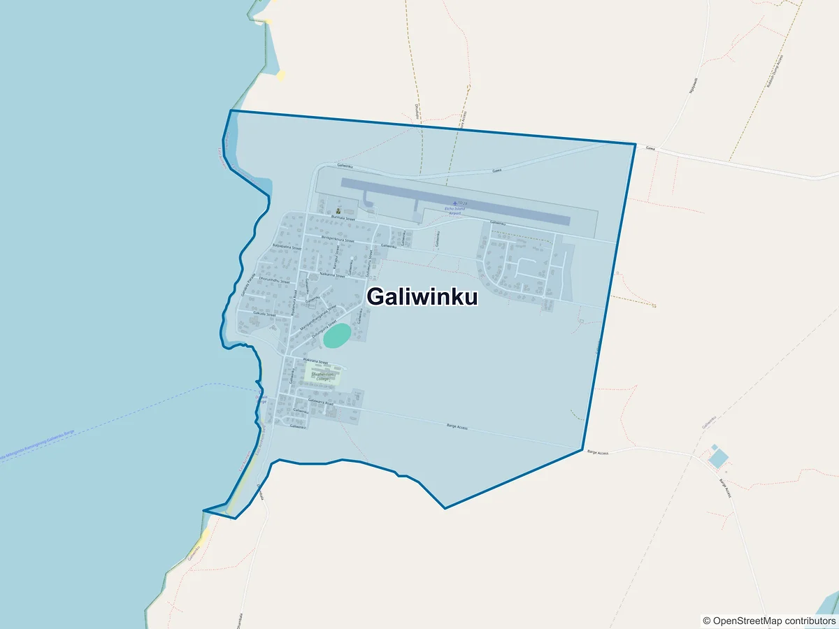 Map of Galiwinku, NT, Australia