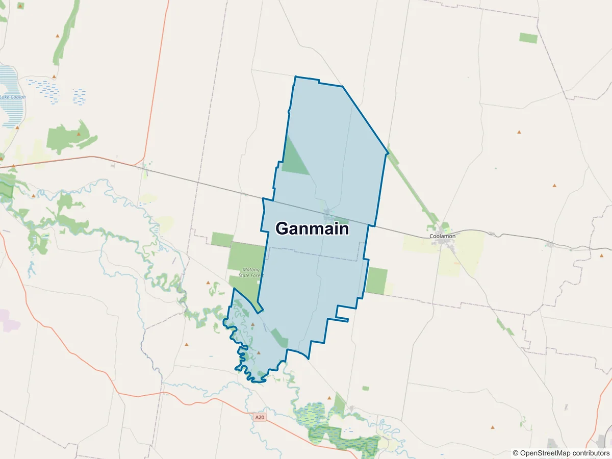 Map of Ganmain, NSW, Australia