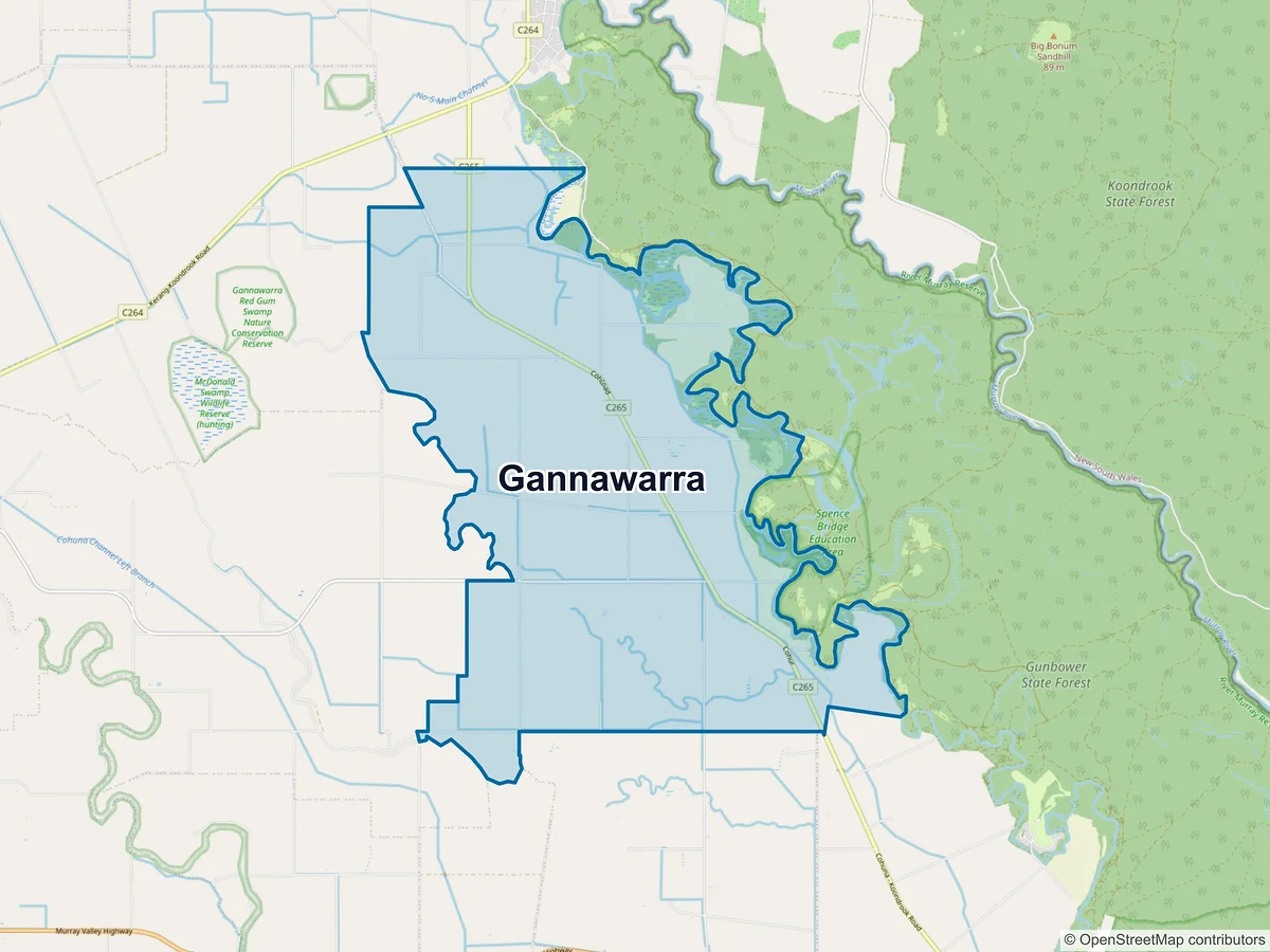 Map of Gannawarra, VIC, Australia