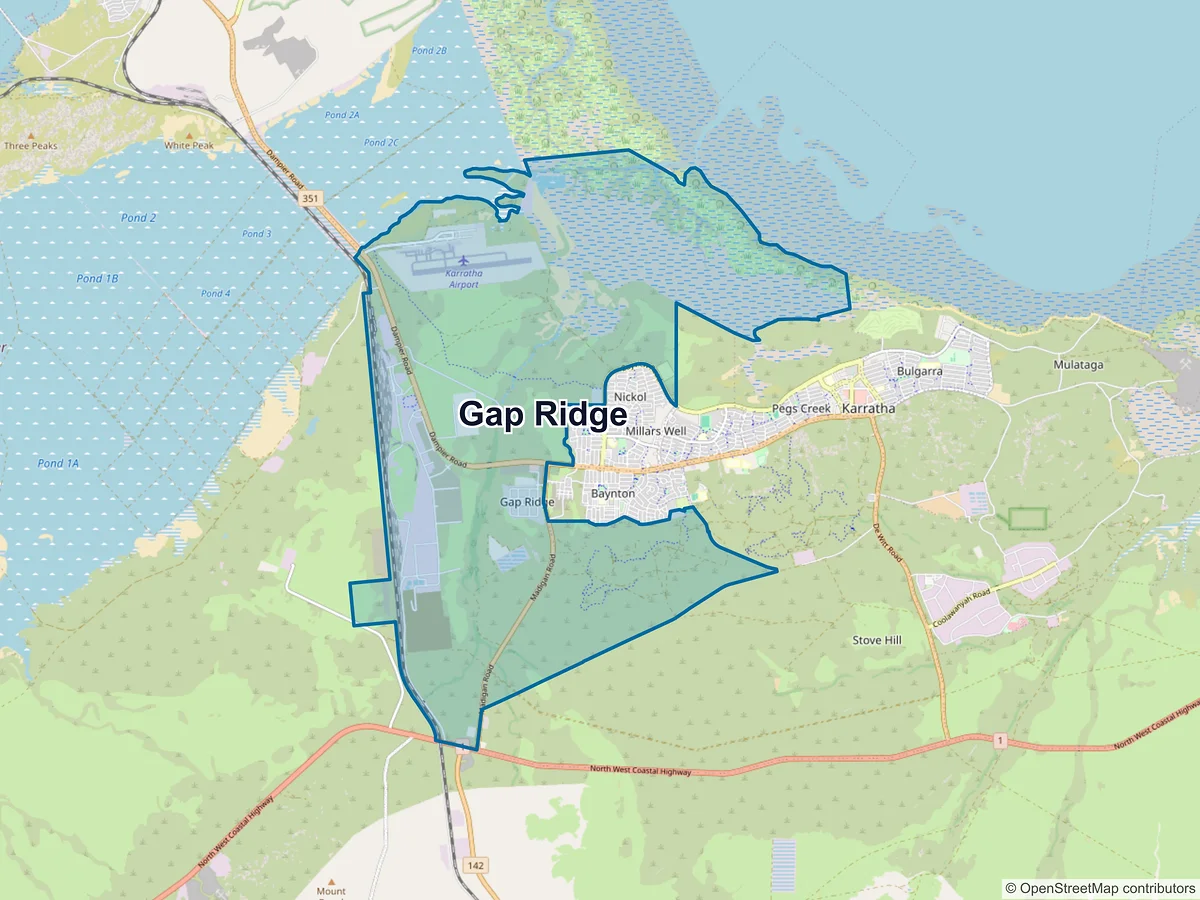 Map of Gap Ridge, WA, Australia