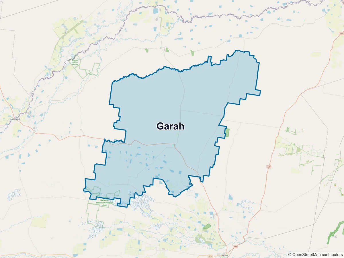Map of Garah, NSW, Australia