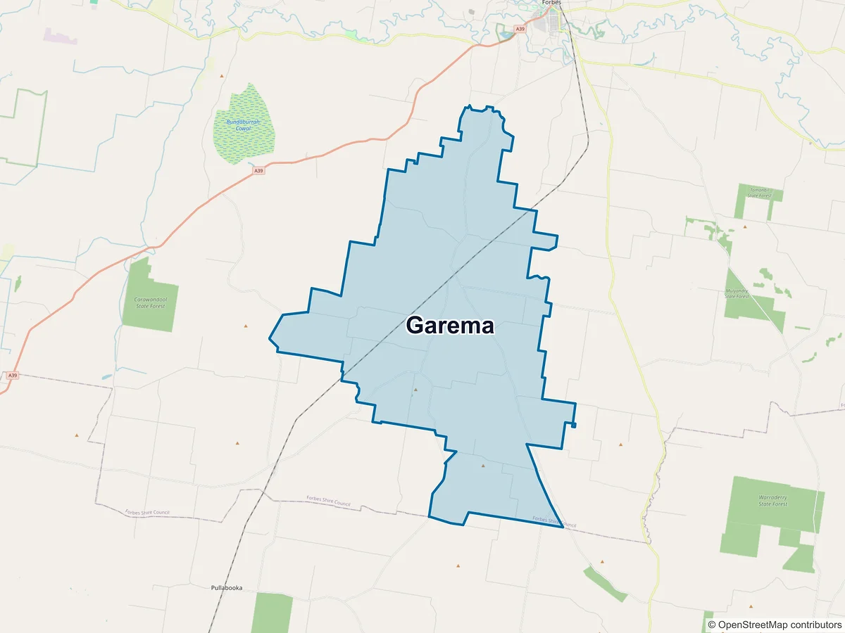 Map of Garema, NSW, Australia