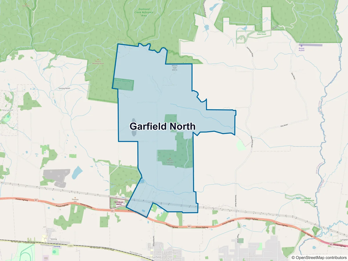 Map of Garfield North, VIC, Australia