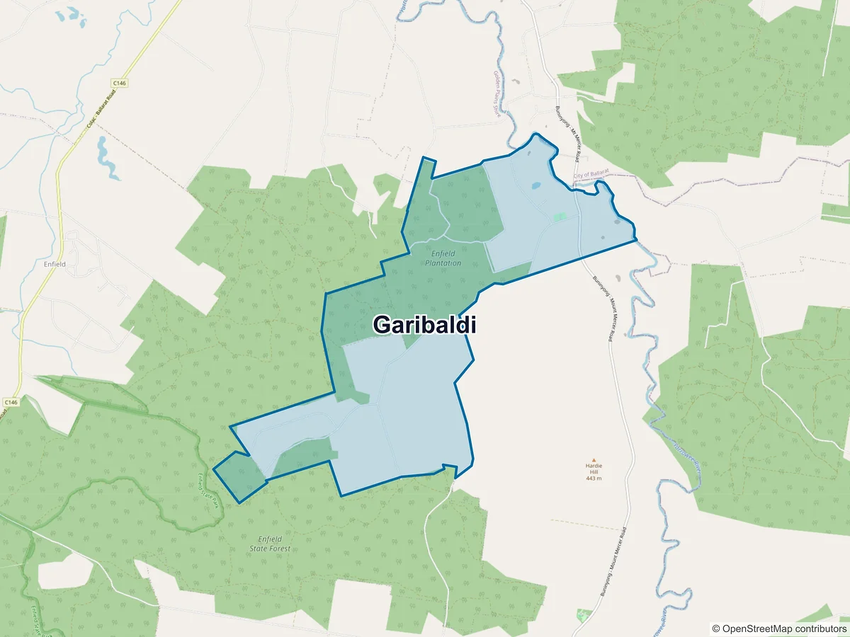 Map of Garibaldi, VIC, Australia