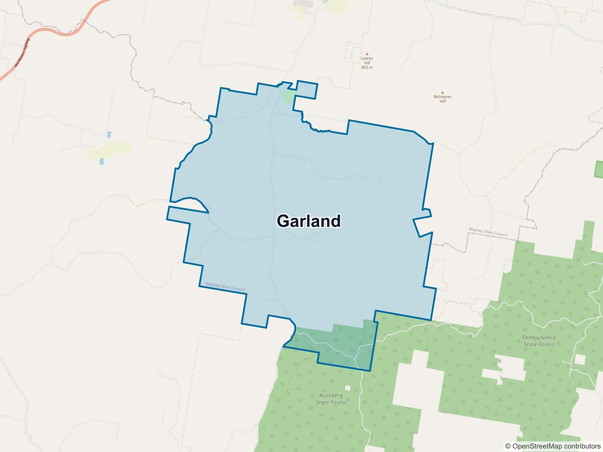 Map of Garland, NSW, Australia